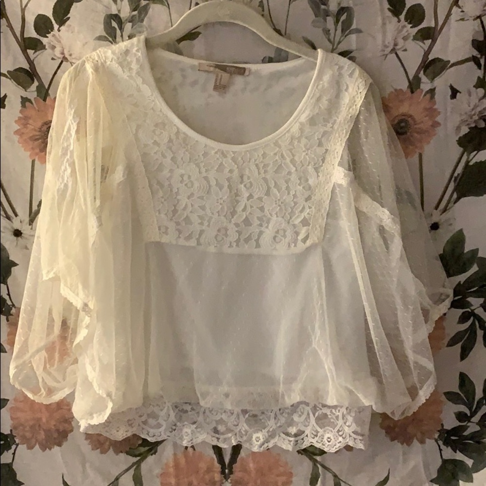 Forever21 White Lace Top